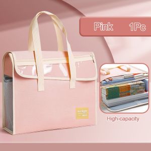 IFFINE Flip Cover Handbag Multilayer Large Capacity Tote Bag Thickening Widening A4 File Bag Gift