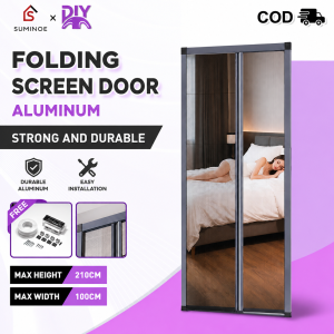 DIY Aluminum Alloy Screen Door Anti Mosquito Folding Screening Door Punch-Free Self-Adhesive Sliding Sliding folding screen door Anti mosquito insect invisible screen door