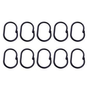 100pcs Secure Closure Shower Curtain Hooks Rusts Resistant Plastic Rings For Bathroom Tension Rods Accessories