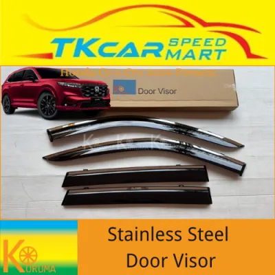 [READY STOCK] HONDA CR-V CRV 2024-PRESENT ( KURUMA ) ORIGINAL DOOR VISOR WITH STAINLESS STEEL