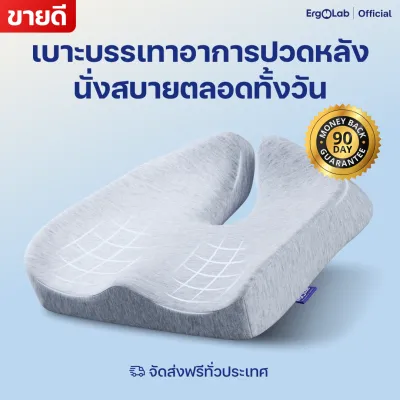 [ส่งฟรี] ErgoLab Pressure Relief Seat Cushion เบาะรองนั่งบรรเทาอาการกดทับ (รับประกันความพึงพอใจนานถึง 90 วัน + สินค้ามีประกัน 1 ปี)