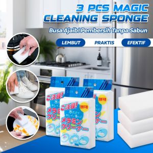 ELINK   3 PCS Spons Sponge Busa Pembersih Tanpa Sabun – Spons Ajaib Pembersih Serbaguna Magic Cleaning Sponge 3 Pcs Pembersih Peralatan Dapur Tanpa Sabun