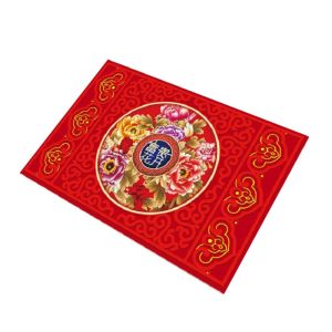 MIKE DUNBAR Red washable Chinese Anti-slip Bedroom Spring Festival Door Rug Carpet Porch Mat