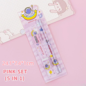 PINK 5in1/8in1 Childrens Pencils Stationary Set School Supplies Stationary Set For Kids Gift Box Stationery Box For Girls Pink Wrapping Paper - Lazada