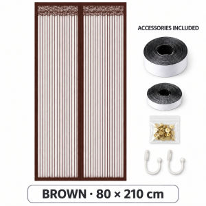 Magnetic Mesh Door Curtain Anti Mosquito Auto Closing No Drill Insect Screen for Kitchen Bedroom Patio Home Malaysia