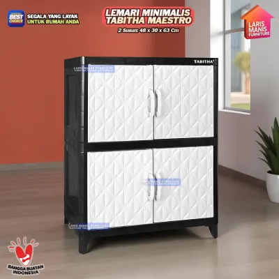 Lemari Pakaian Plastik Lemari Pintu Rak Serbaguna Maestro Tabitha Original Lemari Minimalis Modern