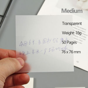 Transparent sticky notes 50 pages/ pack Adhesive paper memo pad Mini notepad Stationery