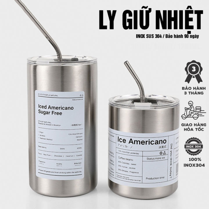 Ly giữ nhiệt iced americano inox 304 cao cấp không gỉ, cốc uống nước ...