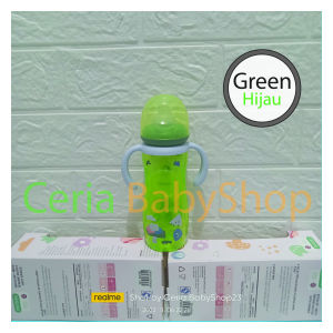 Minitree Botol Susu Bayi Regular Neck 260ml ZR659 untuk Usia Bayi 6 Bulan Keatas Baby Feeding Bottle Model Unik Lucu Tutup Oval Segitiga Seperti Jamur Bahan PP Tebal Berkualitas Sudah BPA Free Antipecah dan Bisa Direbus