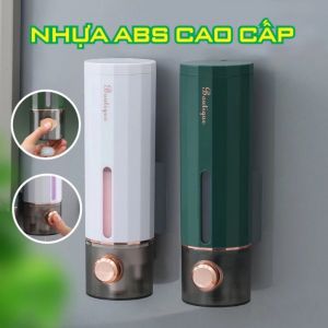 Hộp đựng dầu gội sữa tắm xà phòng rửa tay gắn tường 450ml. Lọ nhả dầu gội đầu dán tường dạng ấn. Chất liệu ABS gắn tường tiện lợi. Kèm miếng dán cường lực