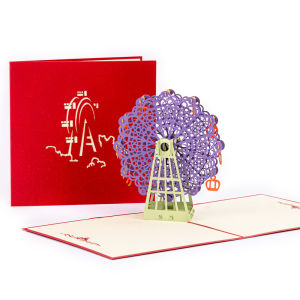 3D Pop Up It Ferris Wheel New Year Thank You Cards Greeting Invitation Card Birthday Postcards For Creative Gifts Boy Girlfriend