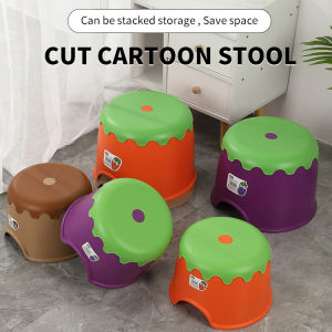【Local Delivery】Non-slip Small Stool Cute Mushroom Plastic Round Stool Household Bathroom Toilet Furniture Children Foot Thickened Stool