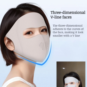 Cooling sun mask hyaluronic acid breathable mesh facekini outdoor sun masks