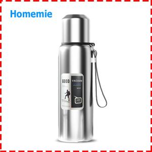 600-1000ml Stainless Steel Insulated Thermal Water Bottle with Handle Rope Thermal Mug Tumbler Bottle for Hot Cold Drink