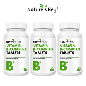 Ready stock ? ? Natures Key Halal Vitamin B-Complex  Energy Stress Energy Support Compound Herbs 400mcg B1 B3 B12 60 Tablets