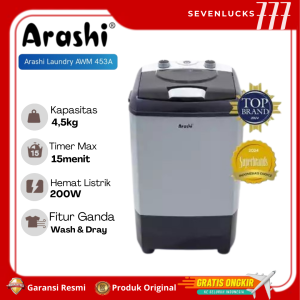 Arashi Mesin Cuci Mini Portable AWM 451A - 452A 1 Tabung 4.5 Kg Dry & Wash - GARANSI RESMI