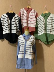 KEMEJA ATASAN WANITA MODEL ROMPI SALUR KEKINIAN/KS05