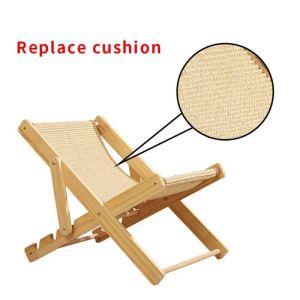 Teekland Cat Chair Pet Sisal Bed Canvas Adjustable Recliner Portable Puppy Sleeping Nest Natural Wooden Chair Comfort Nest Apply To 10kg Cat