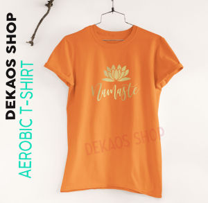 KAOS YOGA WANITA / KAOS YOGA CEWEK / BAJU YOGA WANITA / TSHIRT YOGA WANITA / ATASAN YOGA WANITA / KAOS SENAM YOGA / KAOS SENAM WANITA YOGA PILATES ZUMBA AEROBIC / BAJU SENAM YOGA / DEKAOS NAMASTE GOLD 1187