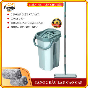 Bộ chổi lau nhà xoay 360 linh hoạt thùng 2 ngăn giặt và vắt riêng biệt giúp lau nhanh hơn sạch hơn. Tặng kèm 2 đầu lau cao cấp. BẢO HÀNH 1 NĂM LỖI ĐỔI MỚI 1-1 TRONG 7 NGÀY