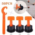 51pcs Tile Leveler Sticks With A Wrench Flooring Carrelage Leveling System Leveler Locator Spacers Auxiliary Tools for Builing Walls and Floors. 