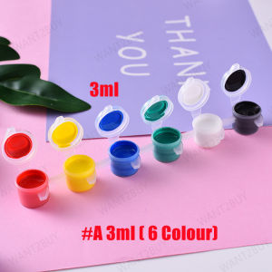 3/5ml DIY Acrylic Color Paint Set Pod Strips Arts Craft Plastic Storage Containers 6 empty Pots Kids Activities Painting
