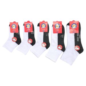 ถุงเท้านักเรียน สีพื้น ขาวเทา/น้ำตาล ยกแพ็ค 12คู่/แบ่ง 6คู่ เนื้อผ้าดี ใส่สบาย พร้อมส่ง