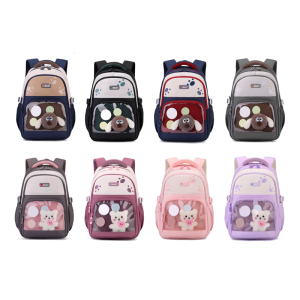 Cute Transparent Backpack For Teen Girls Spacious School Bag Oxford Fabric Daypack For Students Books And Supplies