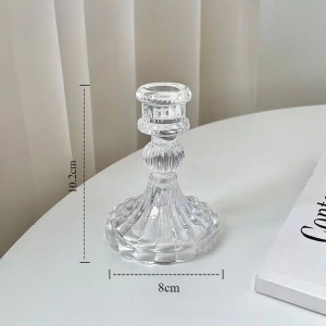 Glass Ornament Candle Holder Tempat Lilin Kaca Crystal Model Eropa Meja Makan Romantis Makan Malam