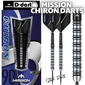 MISSION STEEL TIP DART - 22G/24G/26G CHIRON M1 Electro BLACK BLUE 90% Tungsten Steel Darts (ARROW DART)