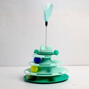 ♥迷失森林转盘 四层轨道猫塔 猫咪转盘玩具 逗猫神器 Cat Tower Ball Track 4 Layer Spinning Toy✣