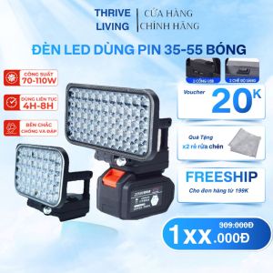 Đèn LED Dùng Pin 55 Bóng Chân Pin Makita Chân Thông Dụng Sử Dụng Làm Việc Ban Đêm Cắm Trại