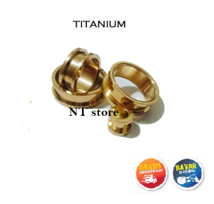 EXPANDER TELINGA/PIERCING WARNA GOLD/PIERCING TELINGA/PERCING TINDIK PRIA/PERCING PLUG BESI