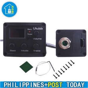 Ukulele Uke Piezo Pickup Preamp 3-Band EQ Equalizer Tuner System with LCD Display