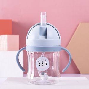 250ML Baby Straw Cup with Handle Cup Leak-proof and Drop-proof Portable Learning Drinking Cup