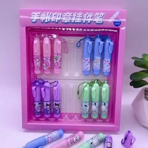 4Pcs Sanrio mymelody Kuromi Cinnamoroll Pochacco Student Teacher Reward Stamps With Keyring School Birthday Party Gifts Cartoon Self-Inked Rubber Stamp Chop Kids stationery gift