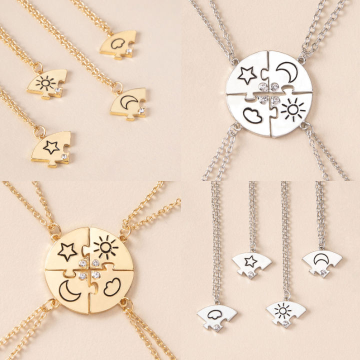 Amazon.com: Friendship Necklace for 3 Trio Necklaces for Best Friends  Matching Sun Moon Star Necklace Friendship Jewelry Gifts for 3 Women Teens  Girls : Clothing, Shoes & Jewelry