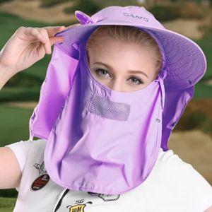 หมวกกันแดด หมวกกอล์ฟ ผ้าคลุมรอบหน้า ถอดออกได้ (MZ007) มีให้เลือก 5 สี