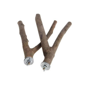 Natural Wood Bird Perch Parrot Stand Wooden Fork Hanging Perch Platform Cage Accessories for Love Birds