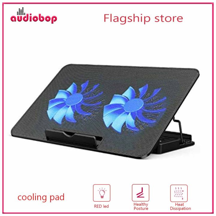 LAPTOP COOLER STAND 2 LARGE FANS TILT FOR 15 17 INCH LAPTOP COOLING PAD