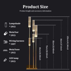 Luxury Golden LED Floor Candle Lamp with Clear Acrylic Shade Reusable Tall Light Stand for Wedding Birthday & Banquet Decors