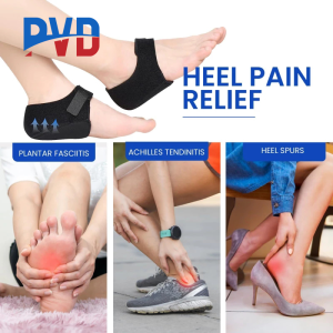 PVD 1Pair Back Heel Protective Sleeve Velcro Adjustable Gel Heel Protectors Socks Plantar Fasciitis Heel Spur Flat Feet Support Foot Pain Relief Dry Cracked Tumit Sakit
