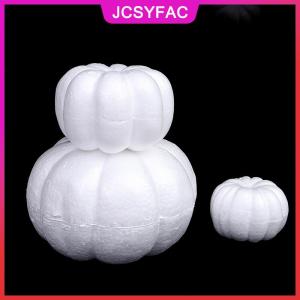 JCSYFAC Bọt bí ngô trắng trống Halloween Giáng sinh mô phỏng bí ngô bọt nhân tạo bí ngô thực tế handmade hữu ích trang trí bọt bí ngô trẻ em bạn bè Halloween Tự Làm Thủ Công