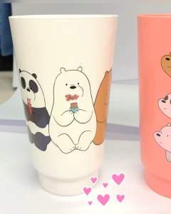 แก้วน้ำพลาสติก ลายการ์ตูนน่ารัก ขนาด12ออนซ์ 360ซีซี