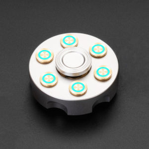 Luminous Fingertip Spinner Left-Handed Metal Aluminum Alloy Copper Finger Spinner Night Light Black Technology Trendy Toy