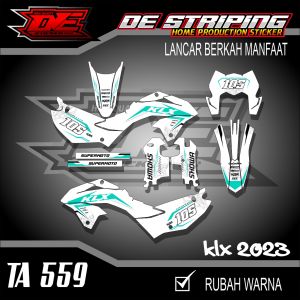 Stiker Decal Full Body Motor KLX 150 SM NEW 2023 Dasar Putih Simple Keren TA559