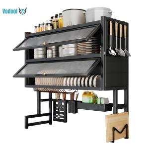 Double Layer Kitchen Sink Storage Rack Countertop Dish Drain Rack Detachable Multi-Functional Cabinet for Utensil Cup [Vodool Official Center]