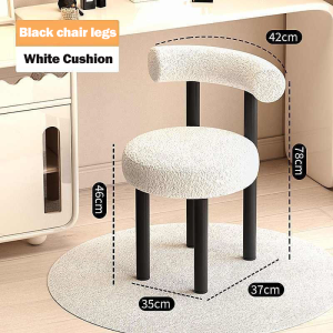Modern Accent Chair Single Cuddly Sherpa Lazy Sofa for Living Room Bedroom Salon and Office Curved Design Backrest Comfortable Reading Couch Chair