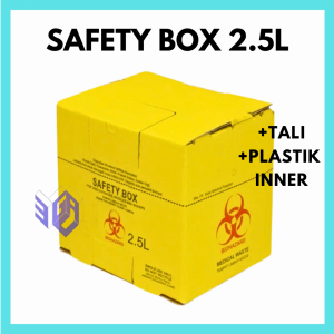 TEMPAT SAMPAH SAFETY BOX 25L BIOHAZARD CONTAINER 2.5 L - LIMBAH MEDIS