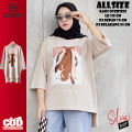 KAOS OVERSIZE WANITA MODEL TERBARU 2024 JUMBO BAJU HIJAB STYLE KEKINIAN SURVIVE ID COKLAT MOCCA. 